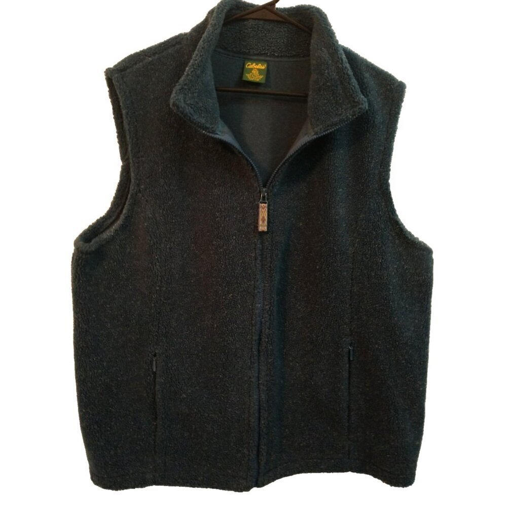 Cabella's Women's Vest Fleece Sherpa Pockets Full Zip Warm Deep Teal - 2XL